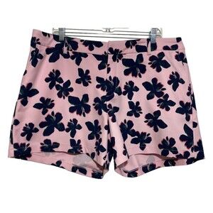Eloquii Draper James Shorts Women Size 18 Pink Floral Hibiscus Print Pockets